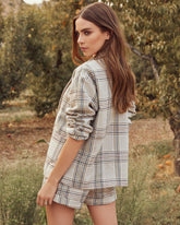 Sylvan Pocketed Plaid Blazer
